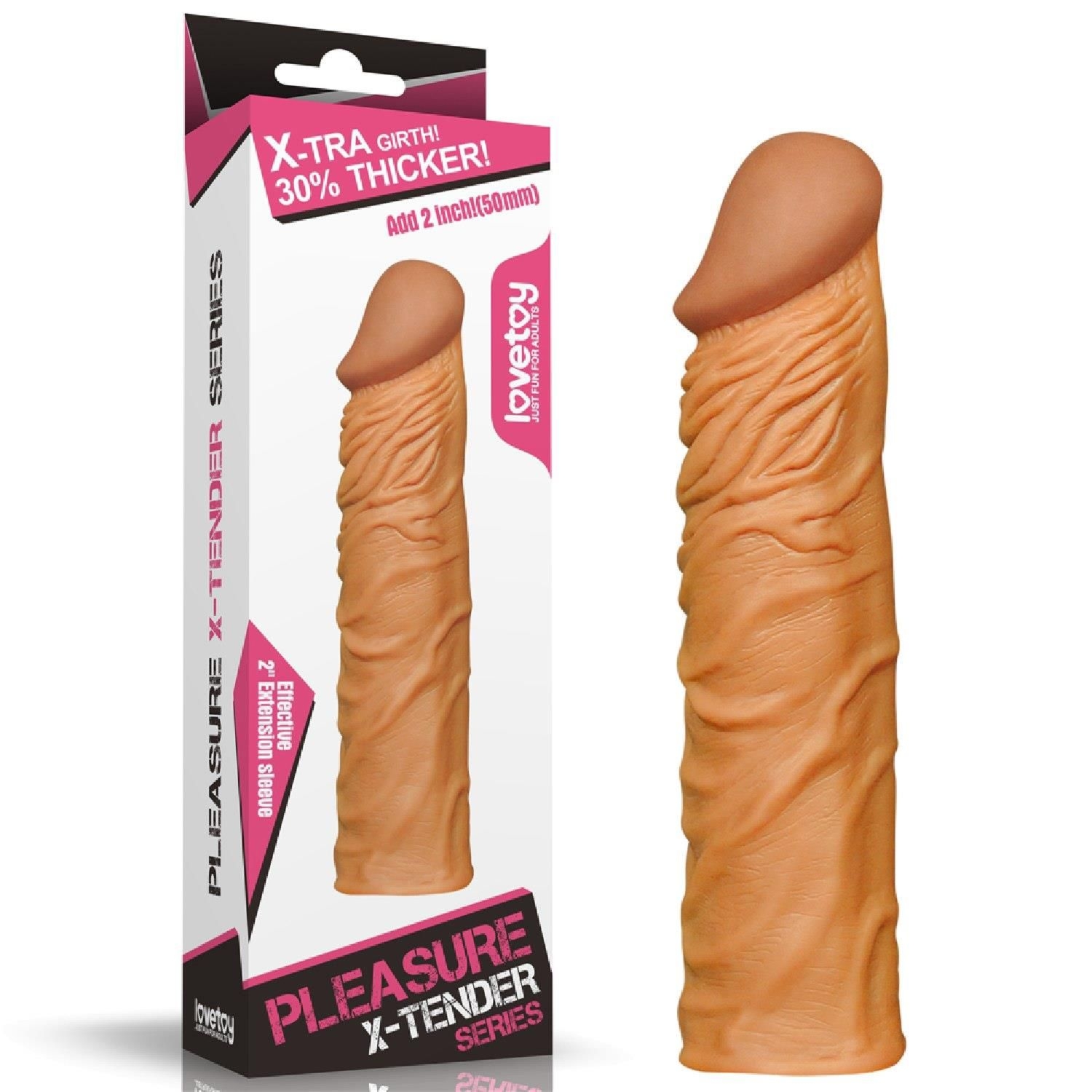 Nakładka na Penisa Add Pleasure X Tender Penis Brown Lovetoy 5,1 Cm | 100% ORYGINAŁ| DYSKRETNA PRZESYŁKA