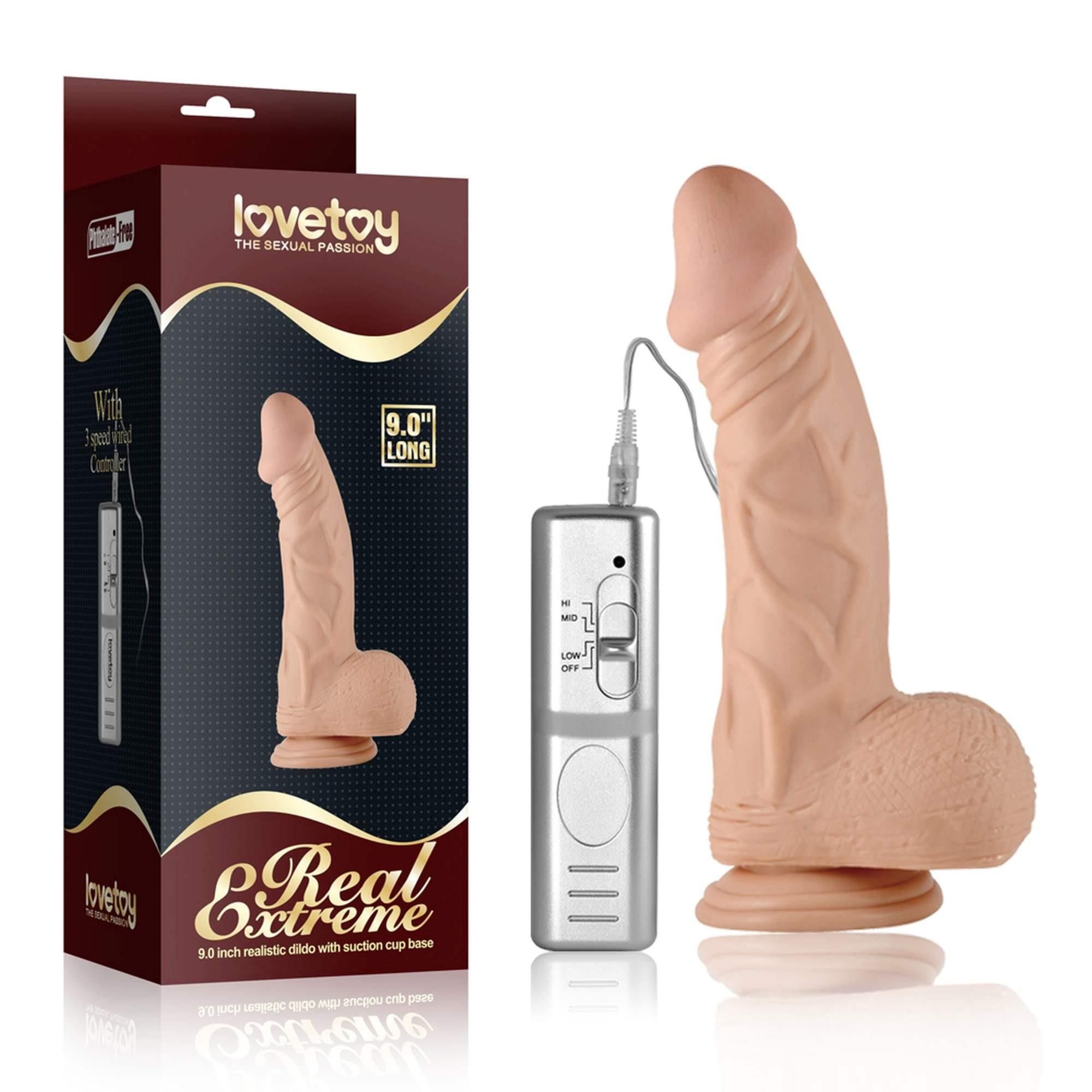 Realistyczny Wibrator Real Extreme Lovetoy Wibrujący 22,9 Cm Cielisty