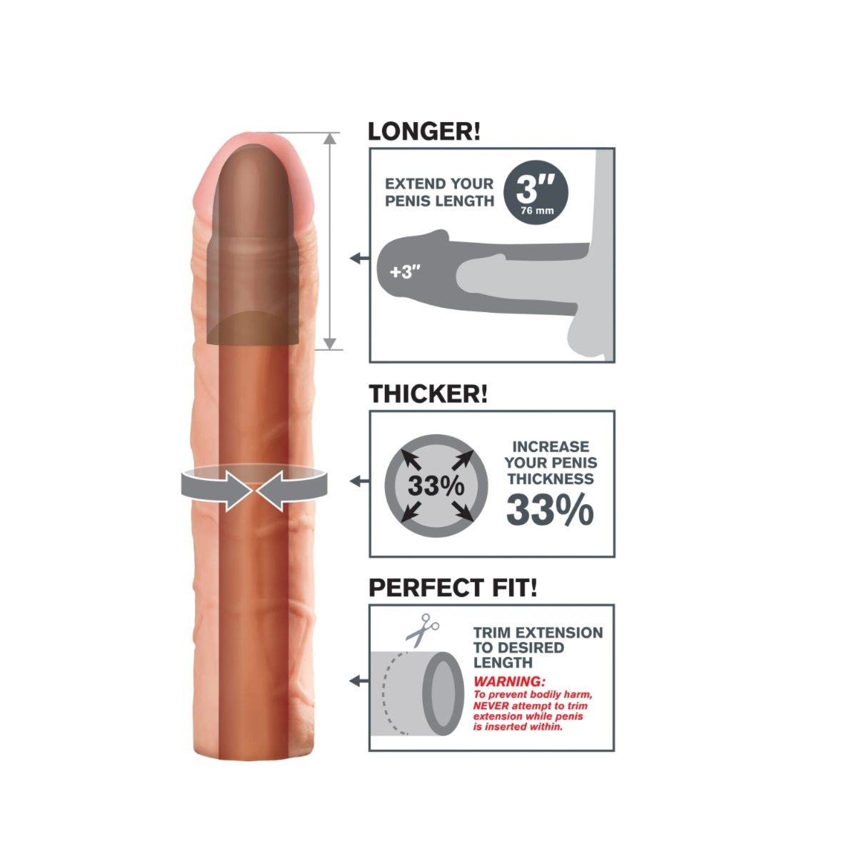 Nakładka Na Penisa Fantasy X-Tensions Perfect 3