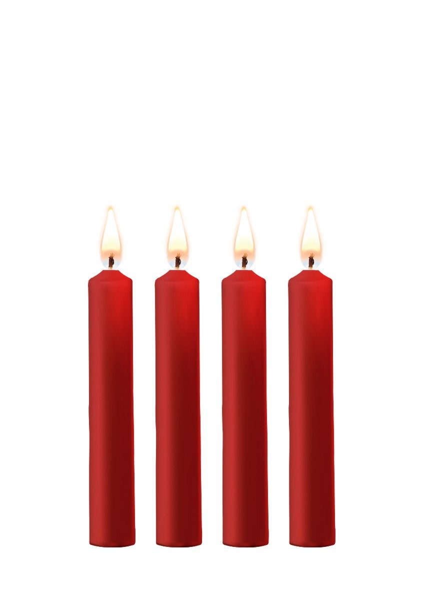 Teasing Wax Candles 4-Pack Red - Czerwony Zestaw Świec Do Bdsm Ouch! by Shots