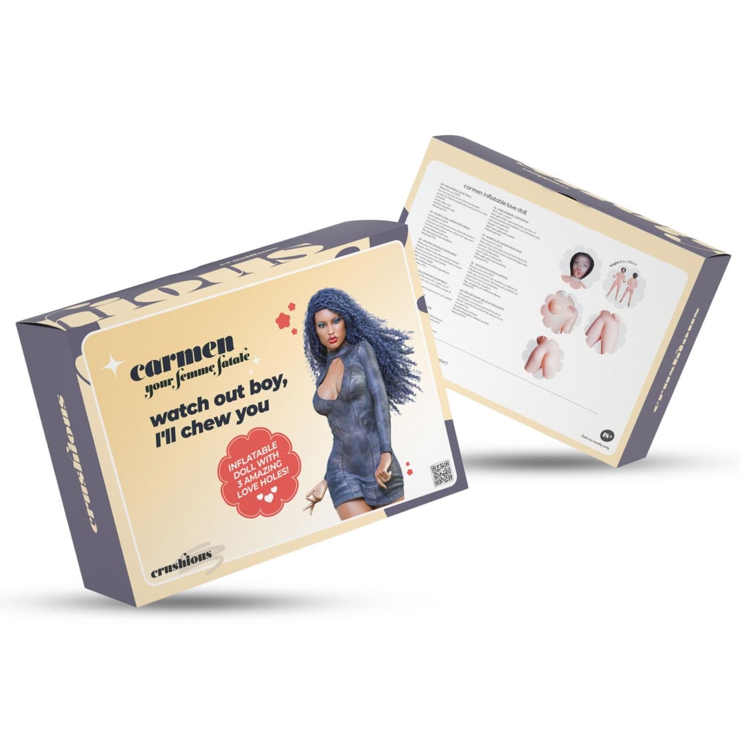 Dmuchana Lalka Miłości Carmen The Femme Fatale Ebony Inflatable Crushious | 100% ORYGINAŁ