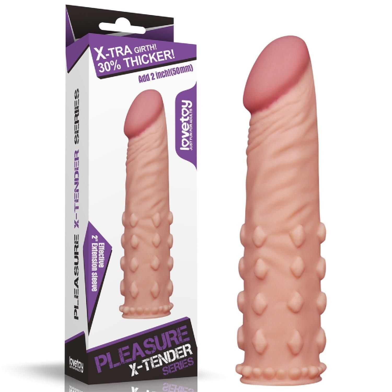 Nakładka na Penisa Add Pleasure X Tender Penis Lovetoy 5,1 Cm Cielisty | 100% ORYGINAŁ