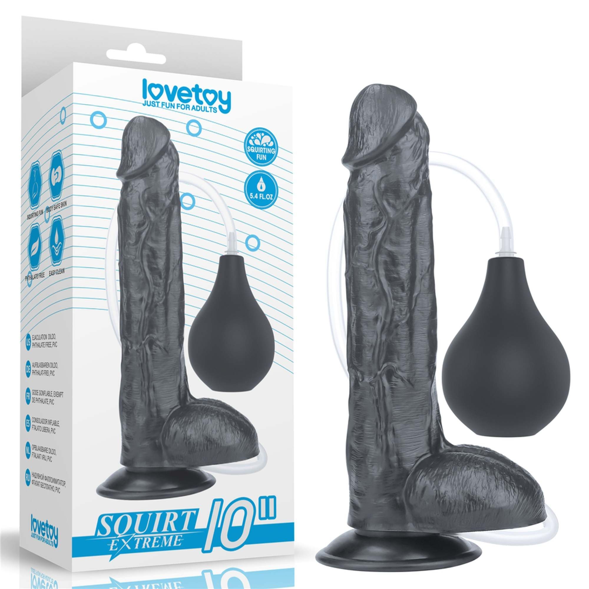 Penis z Wytryskiem Dildo Duże 25cm Czarny | 100% ORYGINAŁ| DYSKRETNA PRZESYŁKA