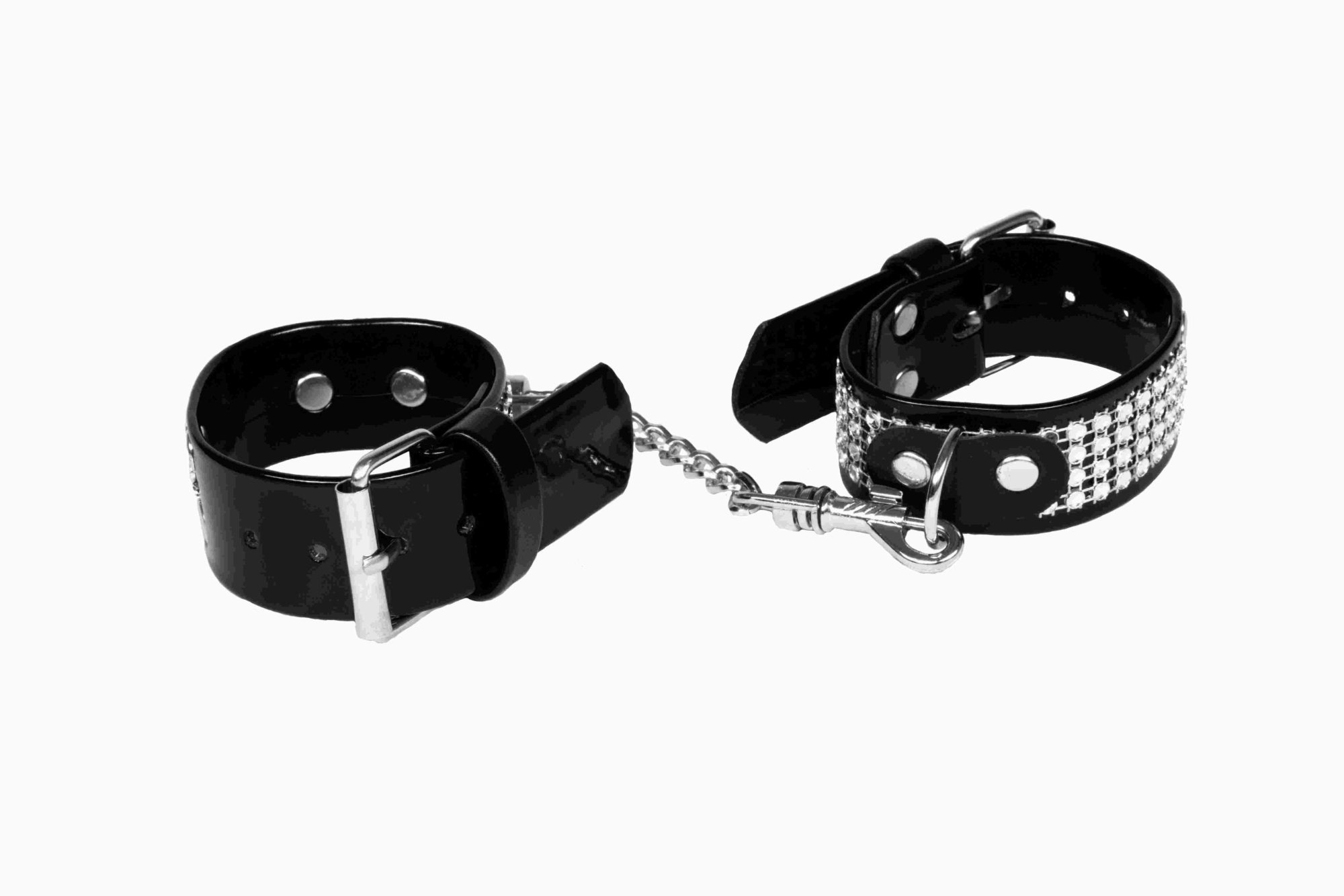 Kajdanki Damskie na Ręce Czarne Kryształki