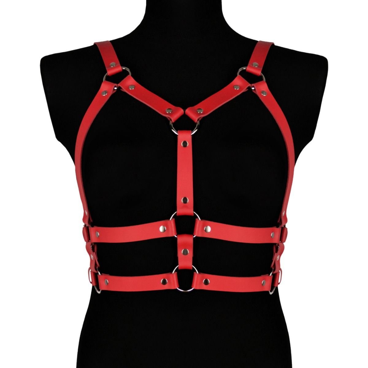 Czerwona Skórzana Uprząż Na Ciało Salma Karess