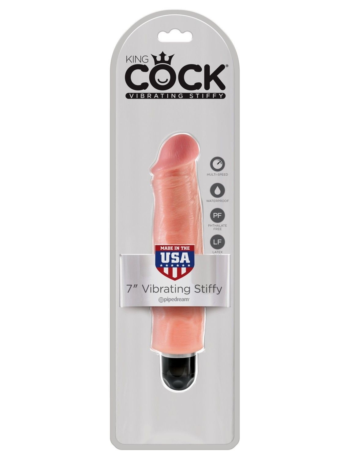 7' Vibrating Stiffy Flesh Realistyczny Wibrator Cielisty 17Cm King Cock