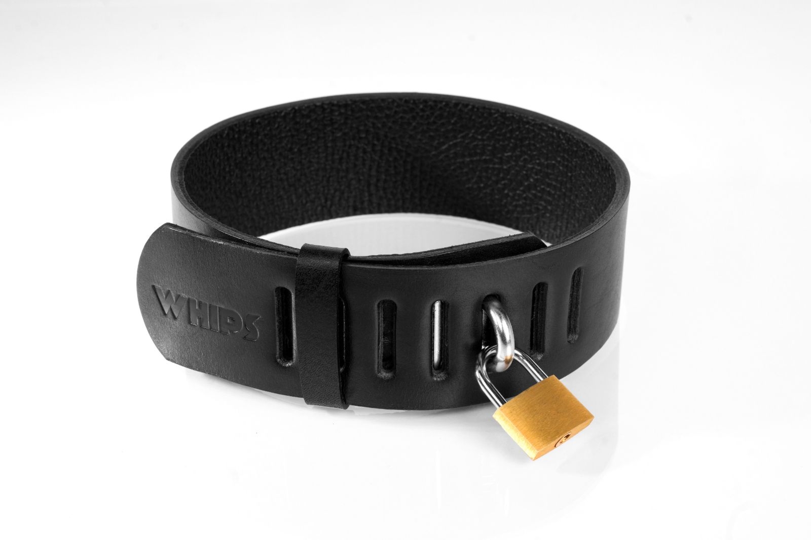 Obroża z kłódką czarna L Primal Bond Whips