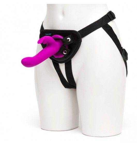 Strap-on + Wibrator Happy Rabbit USB Fioletowy