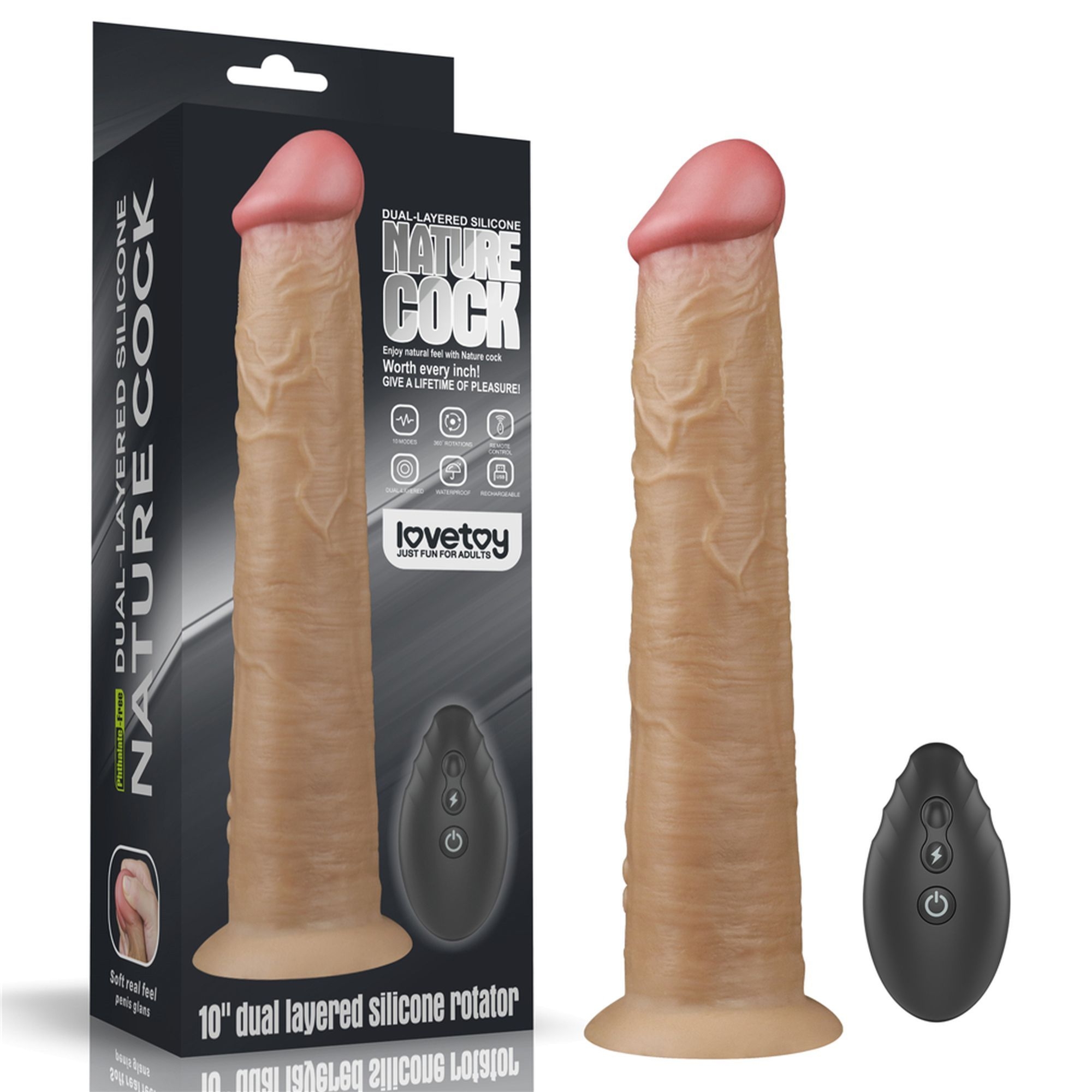 Dildo Dual Layered Platinum Silicone Rotator 25cm | 100% ORYGINAŁ