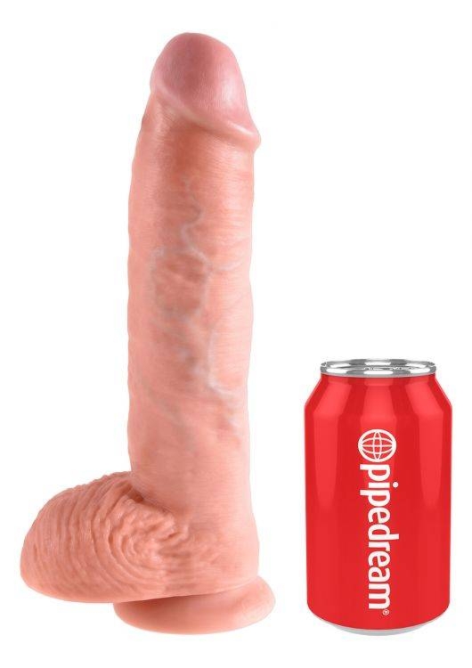 Dildo z Jądrami na Przyssawce 27cm Cielisty | 100% ORYGINAŁ