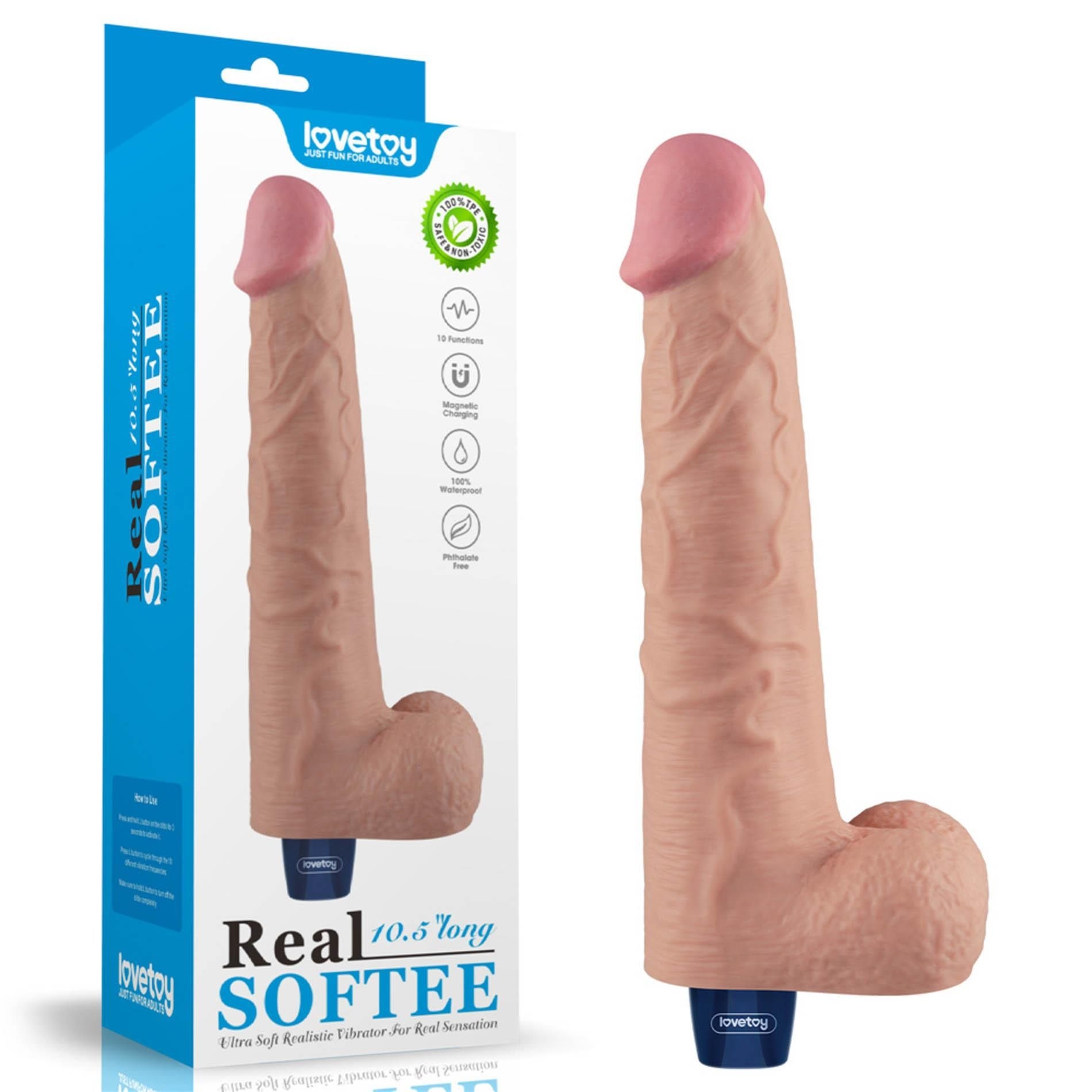 Dildo z Przyssawką Żelowy REAL Softee Rechargeable TPE Dildo(flesh) | 100% ORYGINAŁ