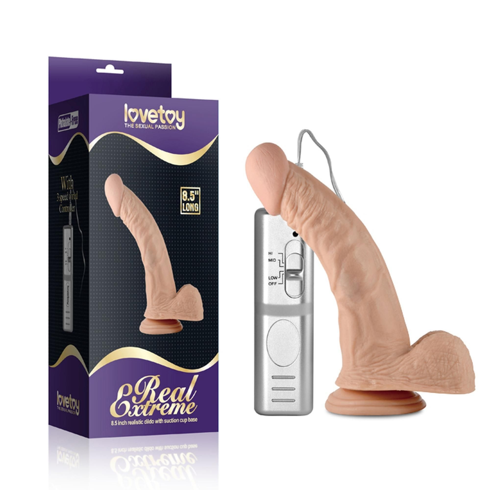 Realistyczny Wibrator Real Extreme Lovetoy Wibrujący 21,6 Cm Cielisty