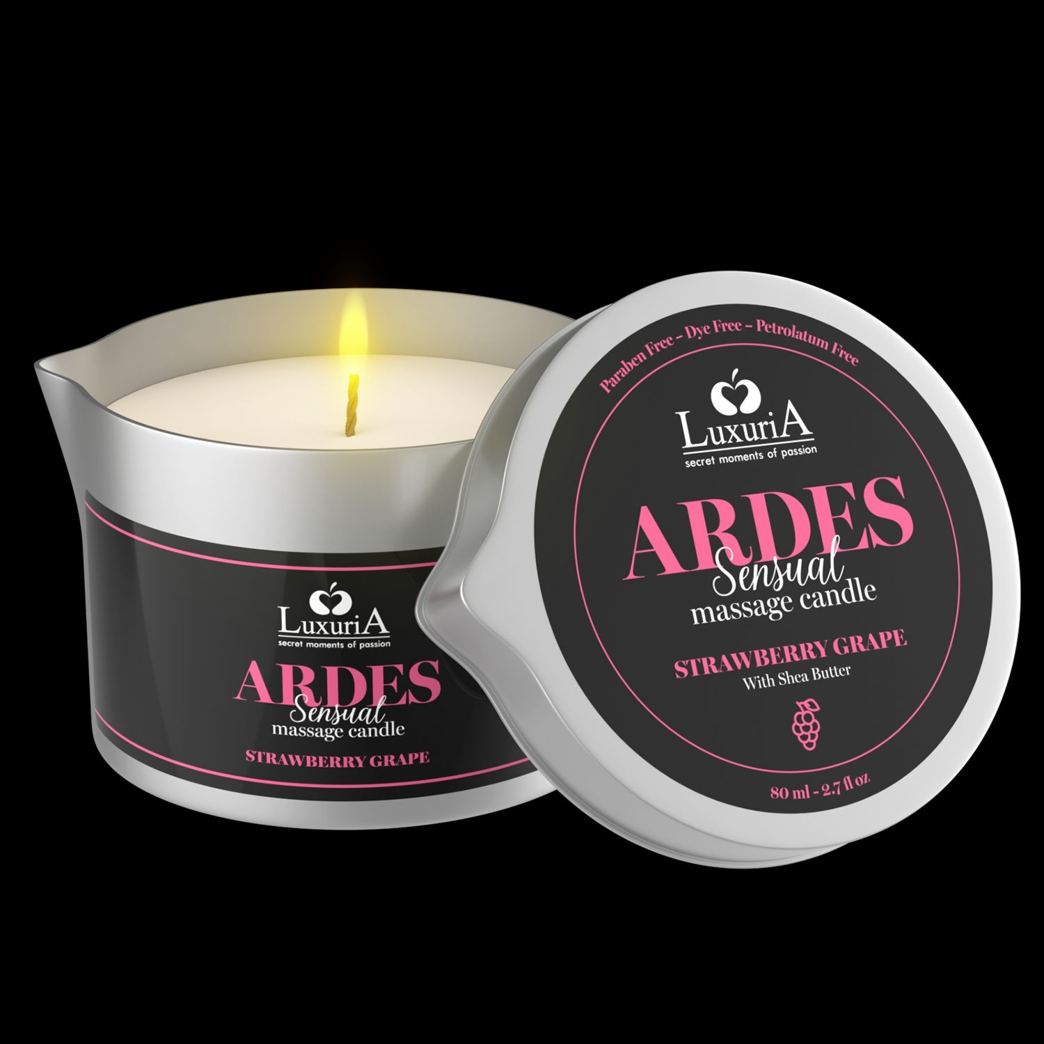 Luxuria Ardes Massage Candle Strawberry Grapes 80Ml IntimateLine