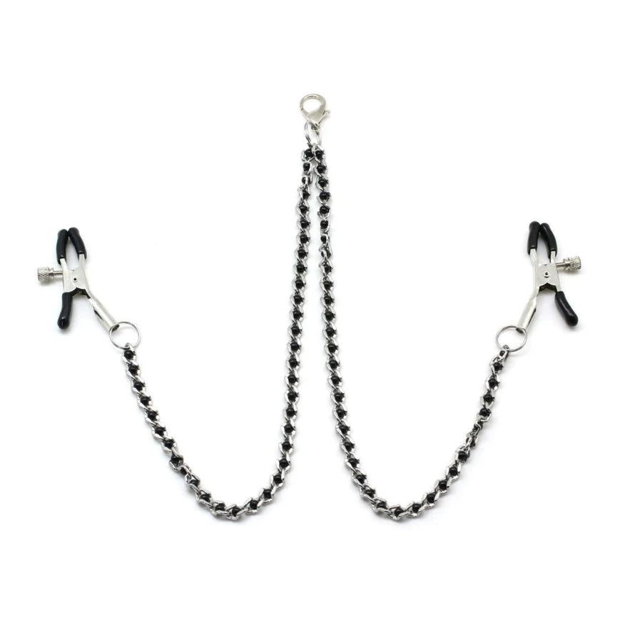 Klamerki Na Sutki Black Beads Chains & Nipple Clamps Liebe Seele