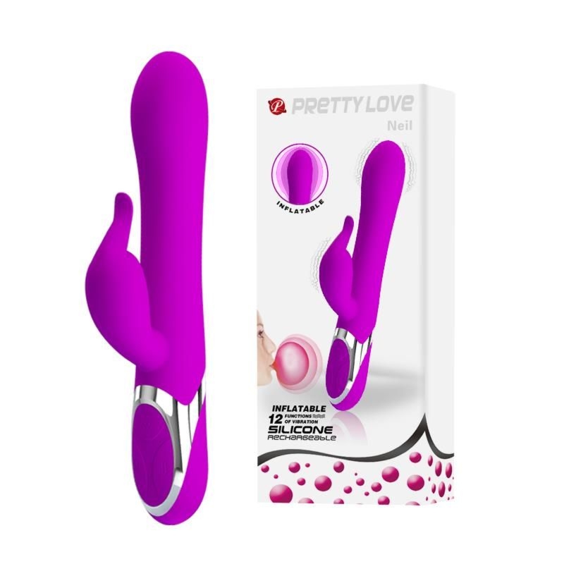 Wibrator Króliczek NEIL USB 12 Function; Inflatable Pretty Love Ładowany USB | 100% ORYGINAŁ