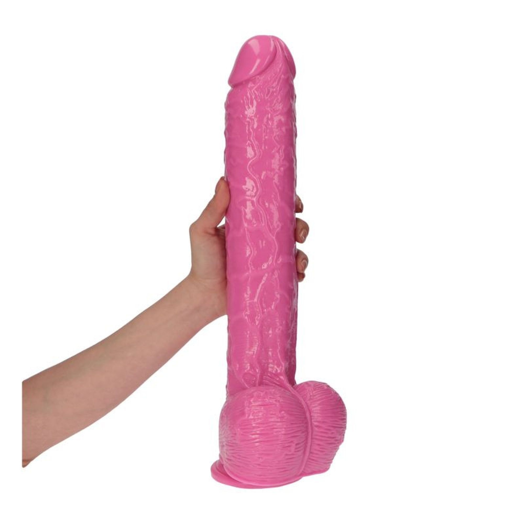 Potężne Dildo z Jądrami Realistyczne Żyły 40 cm Różowy