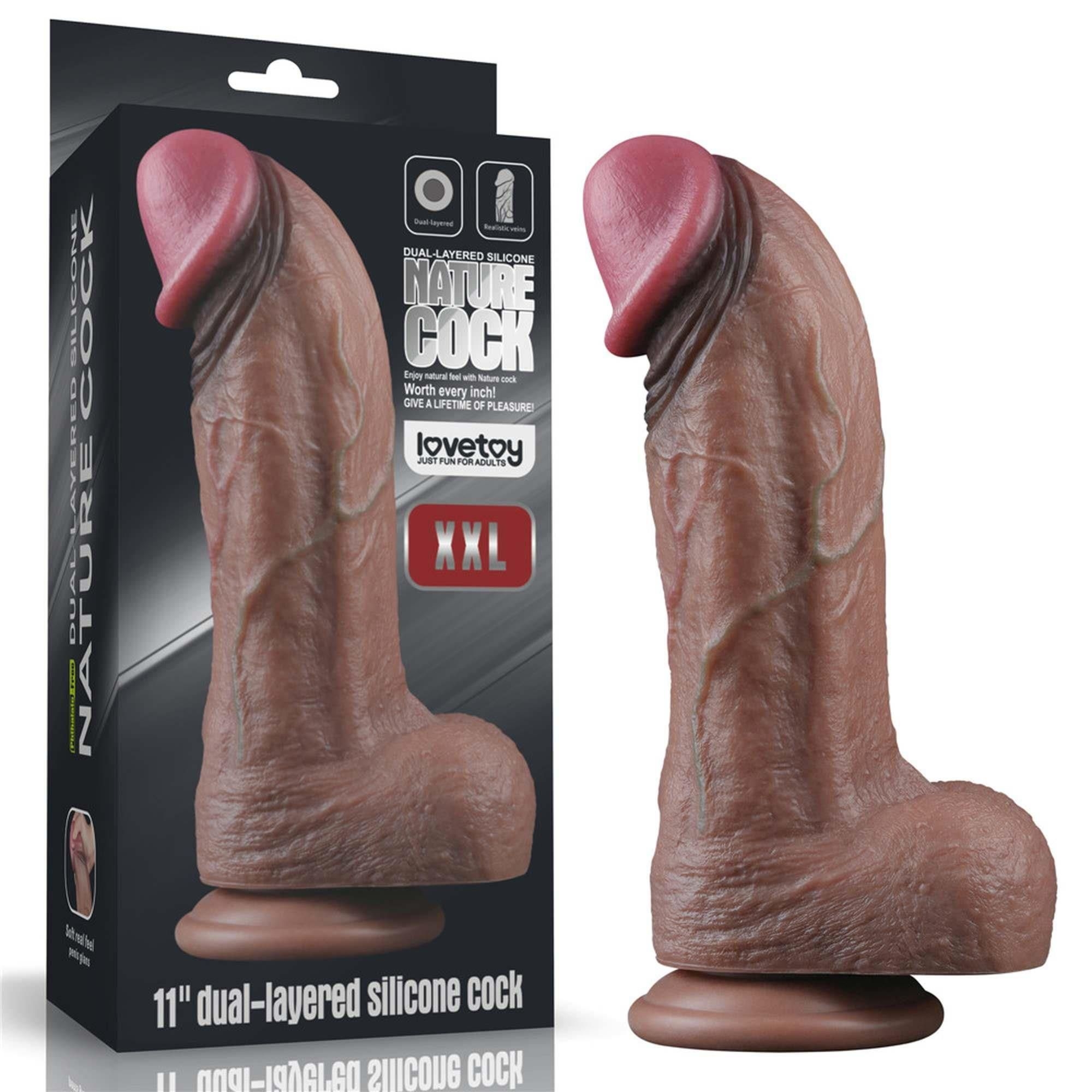 Dildo z Przyssawką Silikonowy "" Dual Layered Silicone Cock XXL Lovetoy | 100% ORYGINAŁ| DYSKRETNA PRZESYŁKA