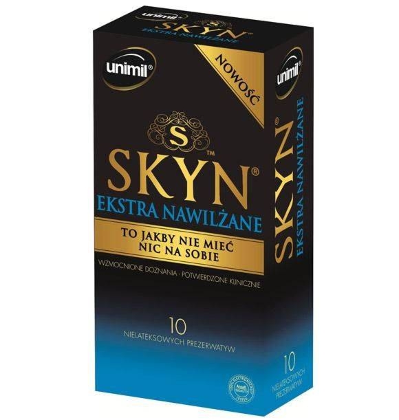 Dodatkowo Nawilżane Prezerwatywy Nielateksowe Skyn Ekstra Nawilżane 10 Szt. Unimil