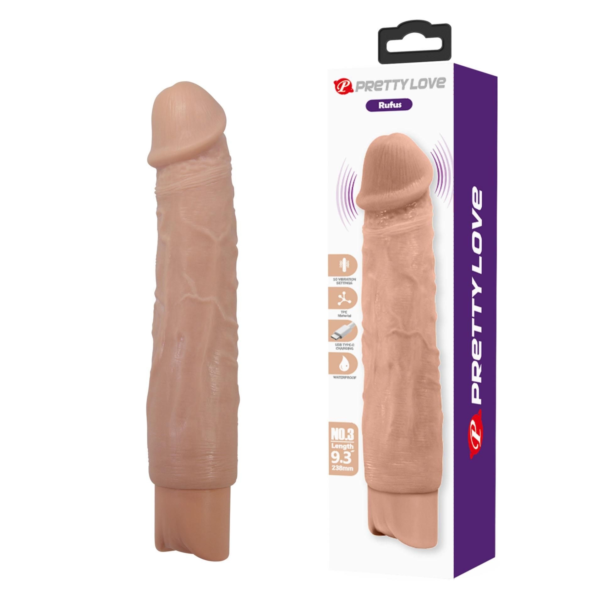 Wibrator Rufus Realistic Vibrating Dildo Pretty Love | 100% ORYGINAŁ