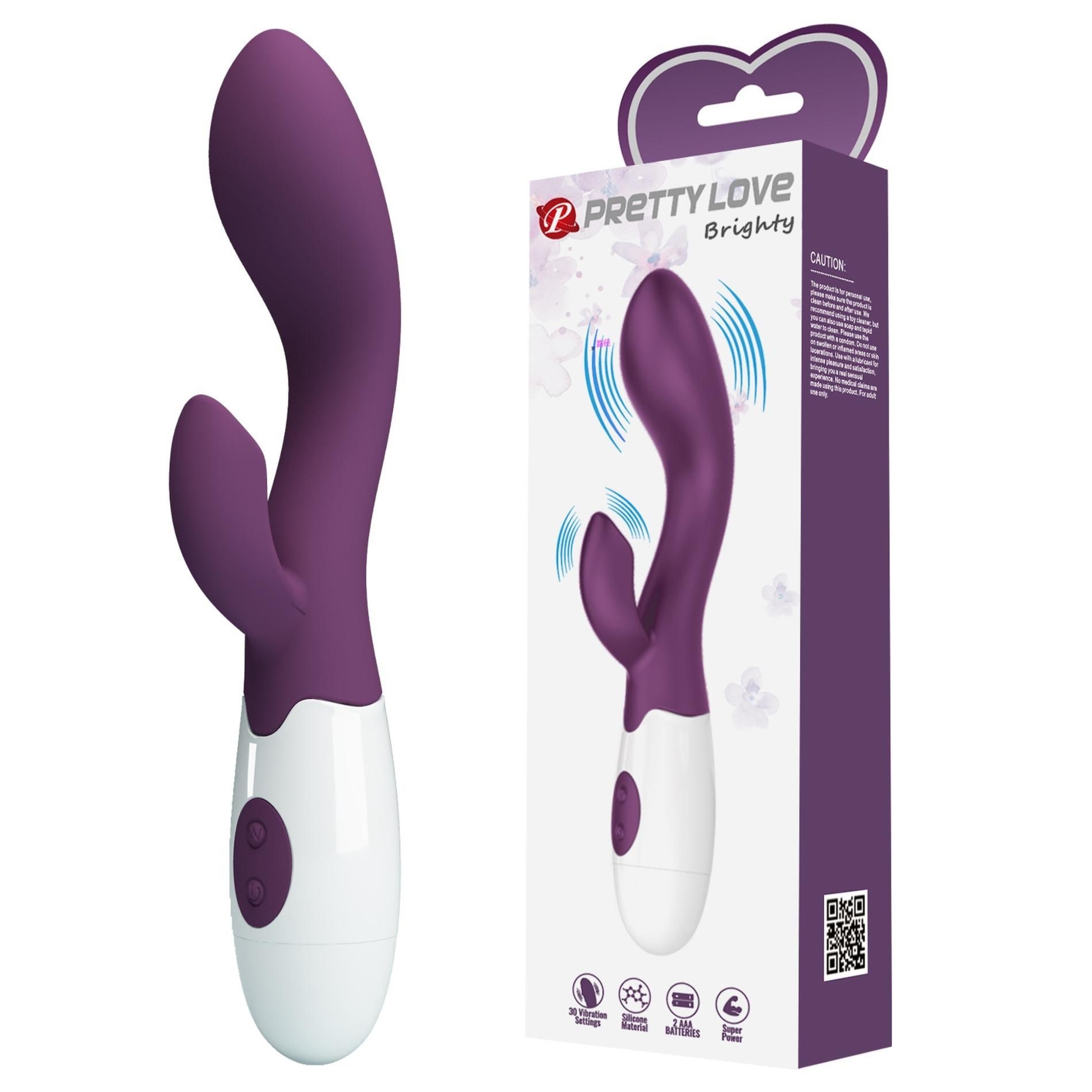 Wibrator Króliczek Brighty Dark Purple Pretty Love Fioletowy | 100% ORYGINAŁ| DYSKRETNA PRZESYŁKA