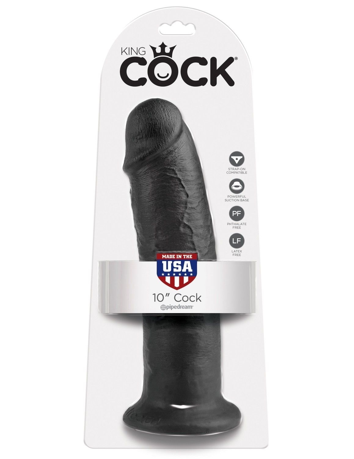 10' Cock Dildo Czarne 25Cm King Cock