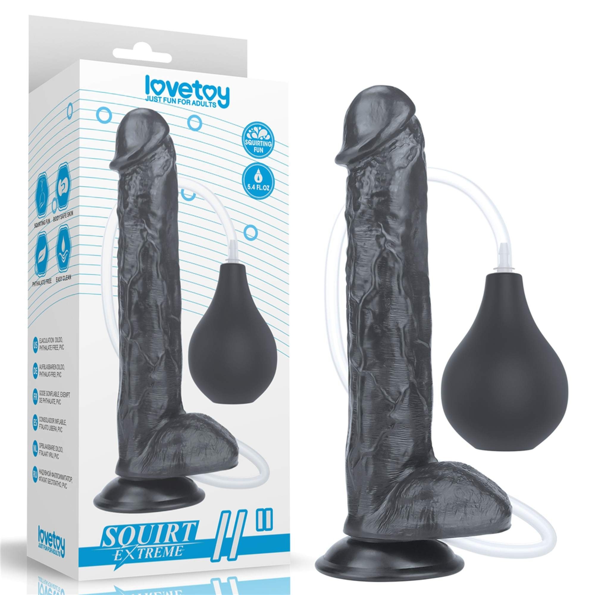 Penis z Wytryskiem Dildo Duże 28cm Czarny | 100% ORYGINAŁ| DYSKRETNA PRZESYŁKA