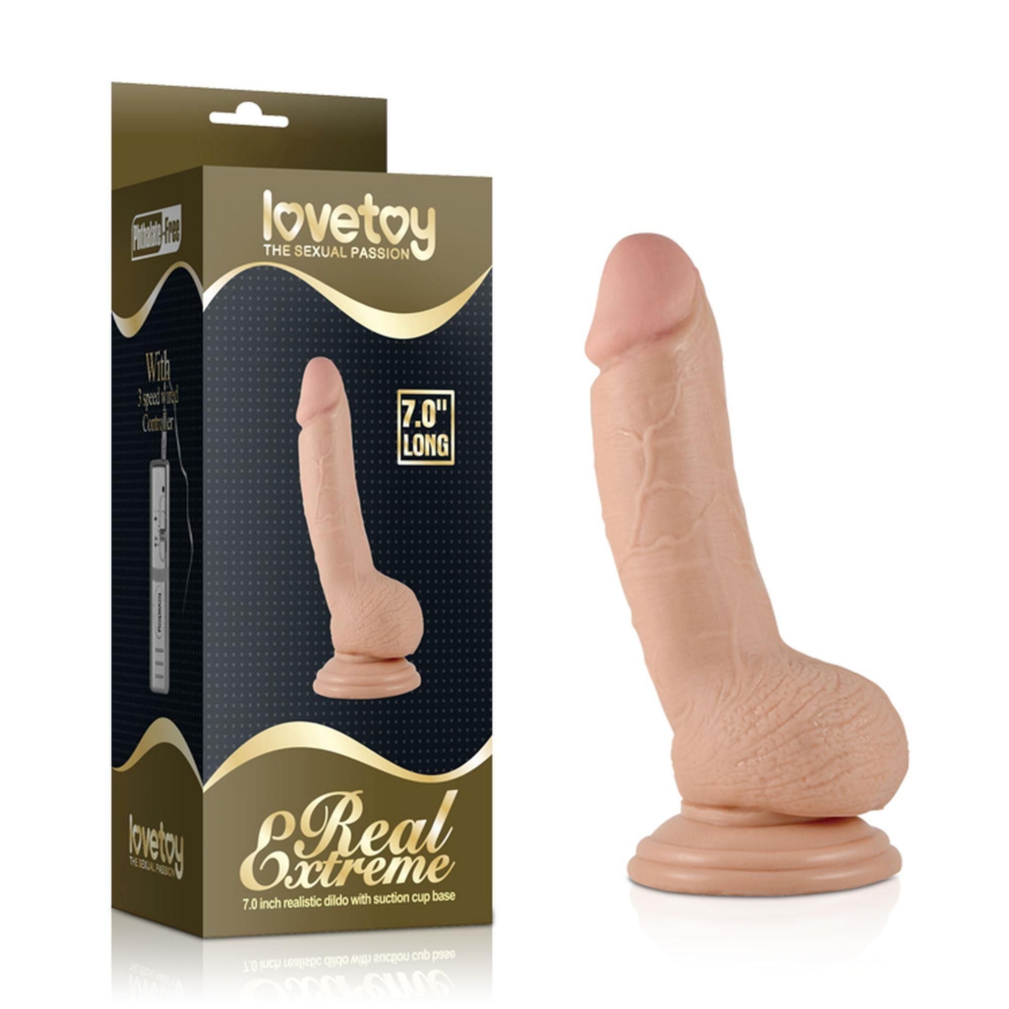 Dildo z Przyssawką Real Extreme Lovetoy Wibrujący 17,8 Cm | 100% ORYGINAŁ