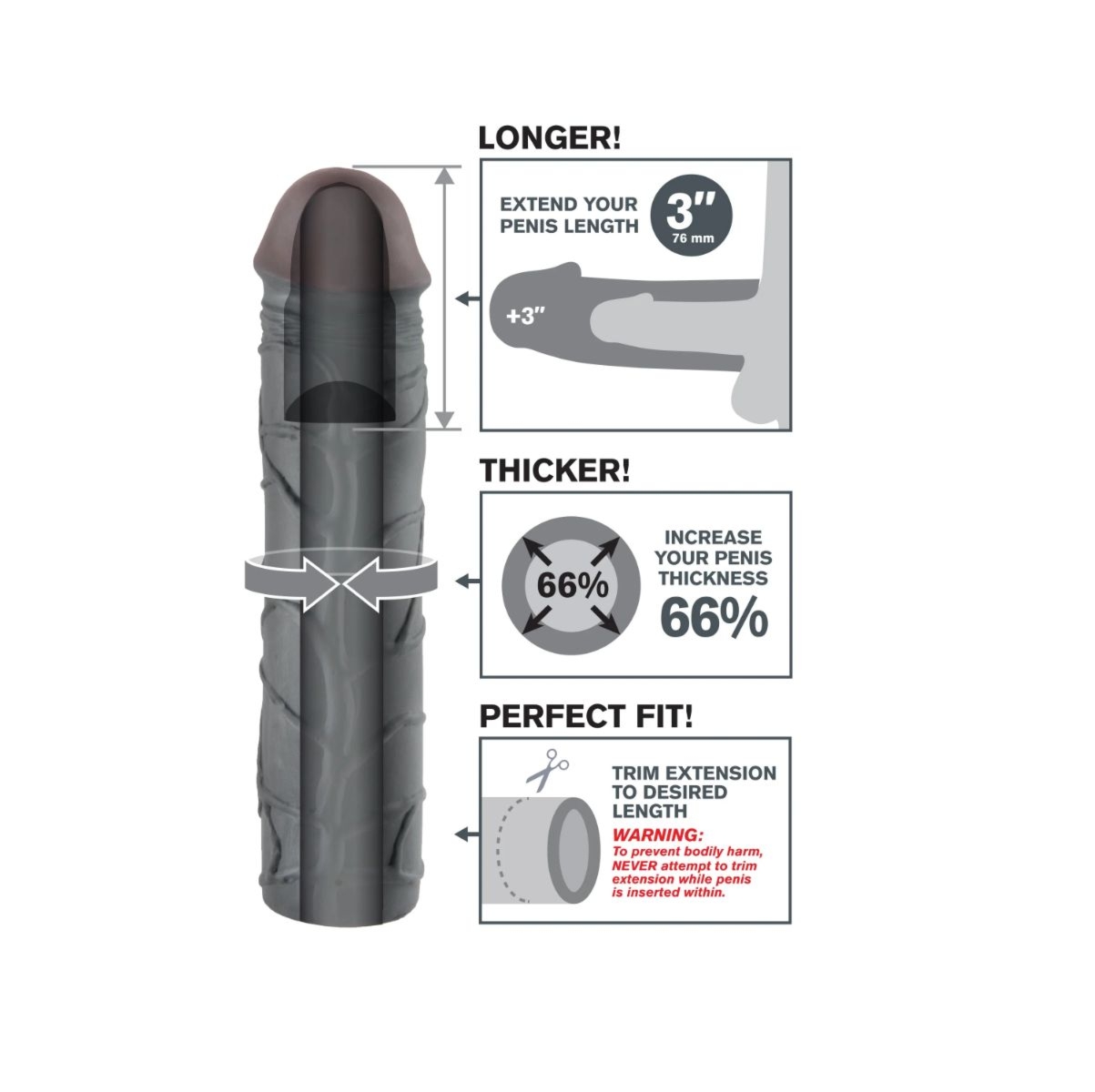 Nakładka Na Penisa Fantasy X-Tensions Mega 3