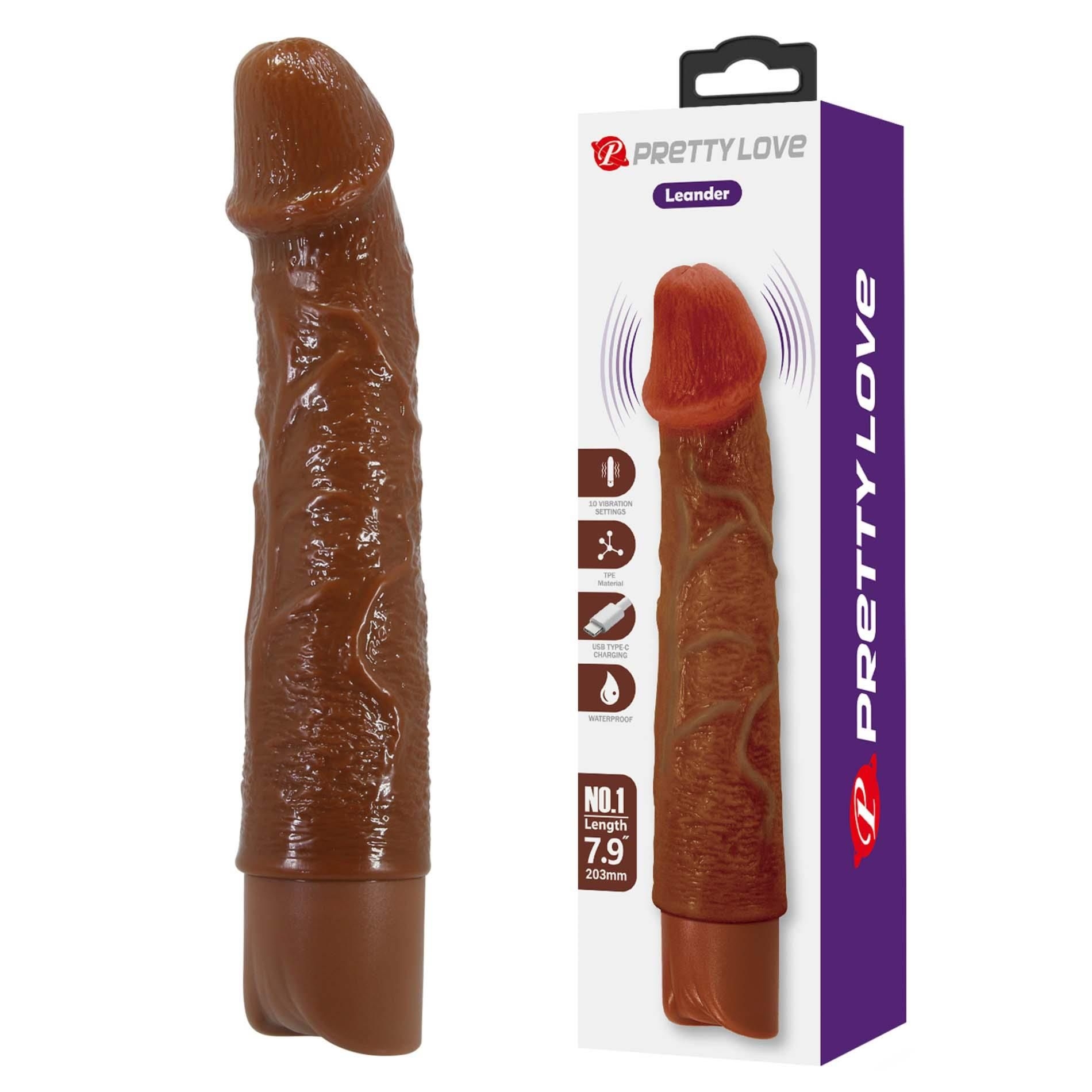 Wibrator Leander Realistic Vibrating Dildo (brown Edition) Pretty Love | 100% ORYGINAŁ