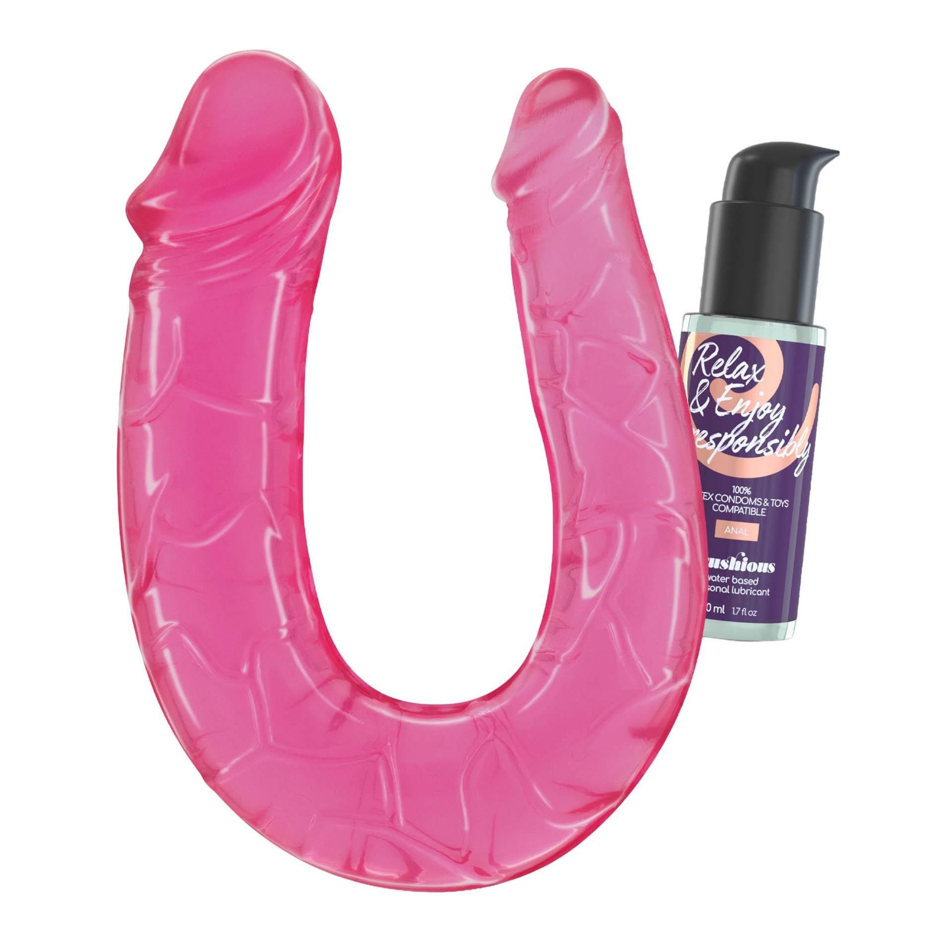 Dildo i Lubrykant Wodny Deep Diver Double With Anal 50ml Pink Crushious 50 Ml Różowt | 100% ORYGINAŁ