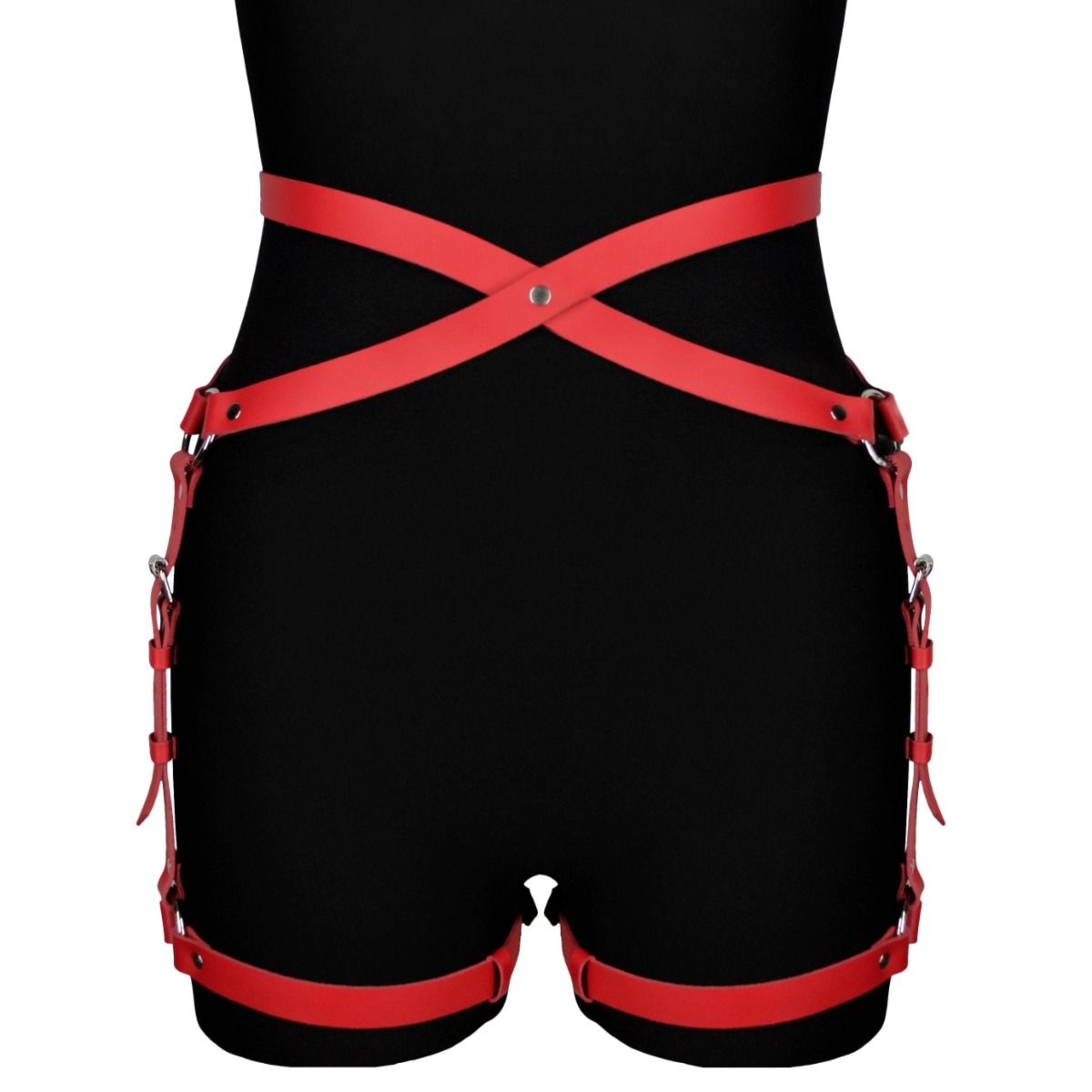 Czerwona Skórzana Uprząż Na Uda Alisa Karess