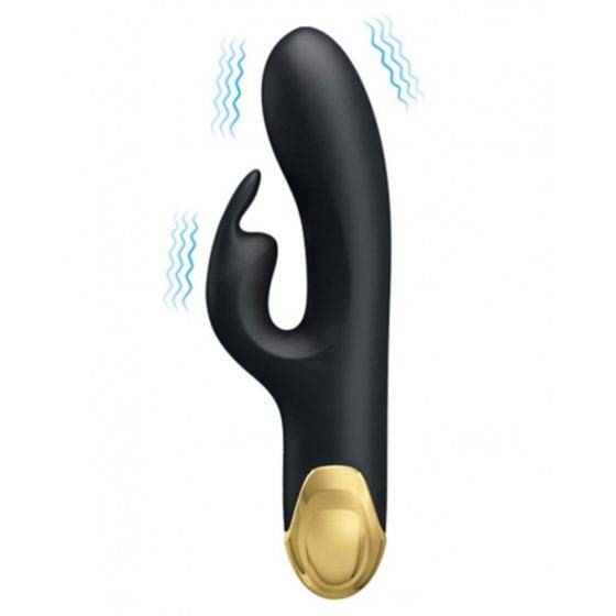 Ekskluzywny Wibrator Królik Double Pleasure Pozłacany Czarny