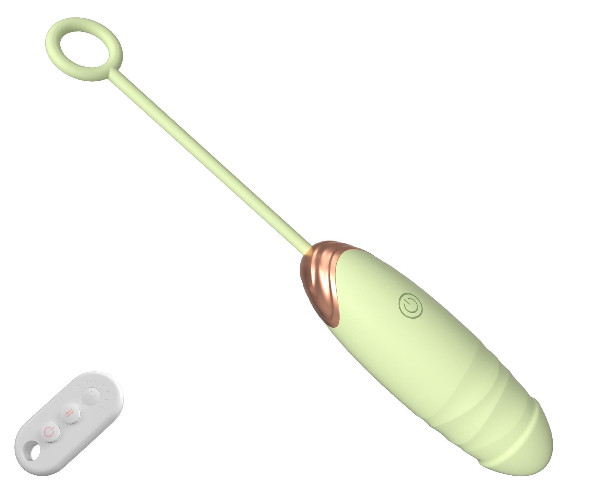 Wibrujące Jajko Miłości USB Wibracje Pchanie i Pilot Zielone