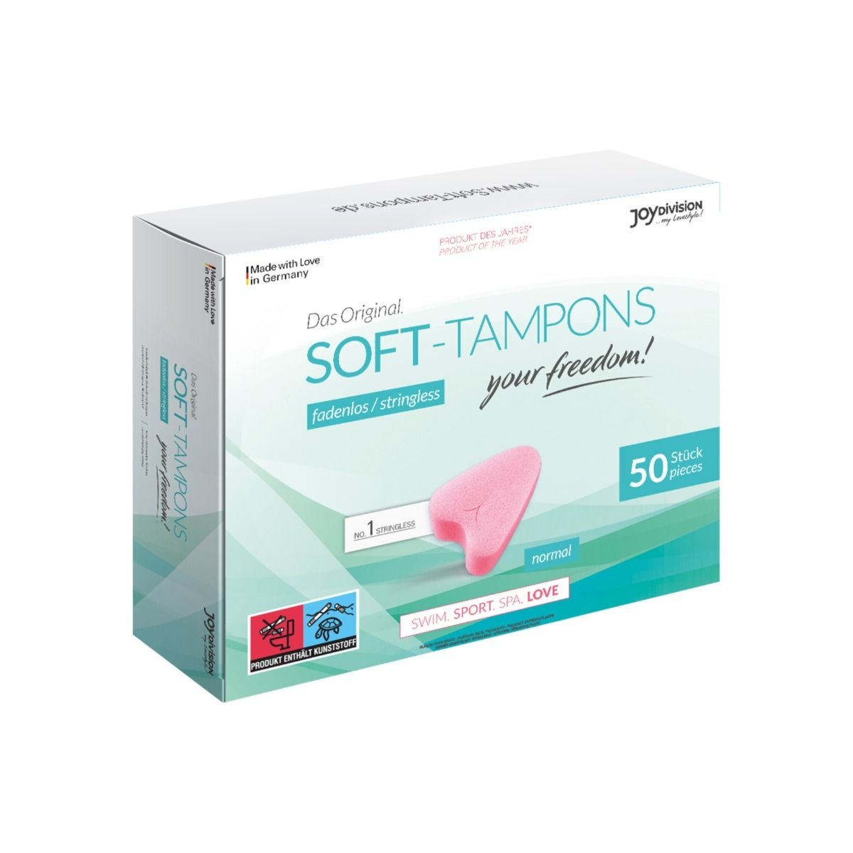 Opakowanie Zbiorcze Tamponów Bezsznurkowych Soft-Tampons Normal Box Of 50 JoyDivision | 100% ORYGINAŁ