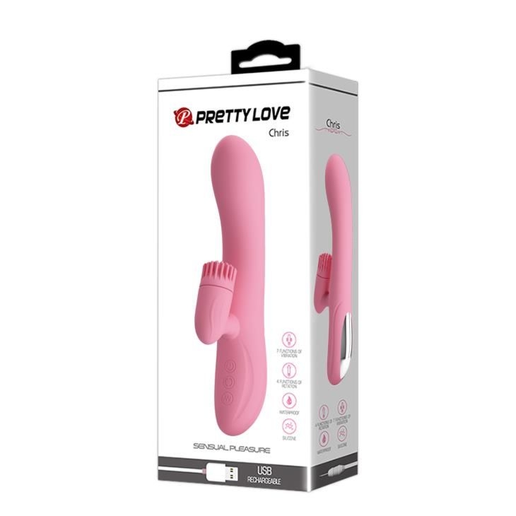 Wibrator Punktu G CHRIS USB 4 Rot; 7 Vibration Pretty Love Ładowany USB | 100% ORYGINAŁ