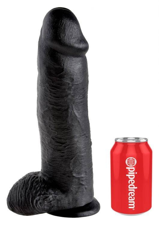 Dildo 31 cm Cock 12 inch w/balls black King Cock | 100% ORYGINAŁ