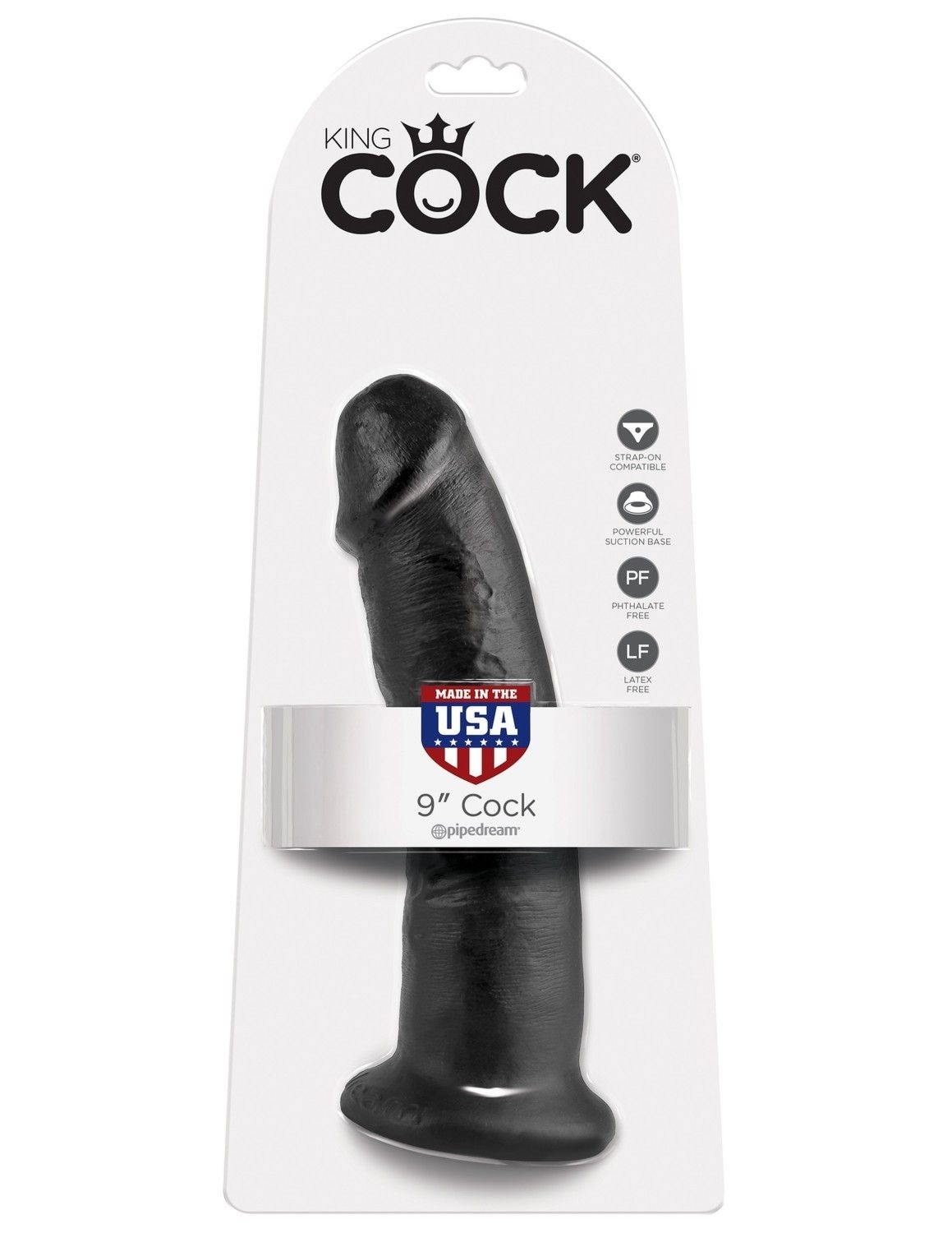 9' Cock Black Dildo Czarne 23Cm King Cock