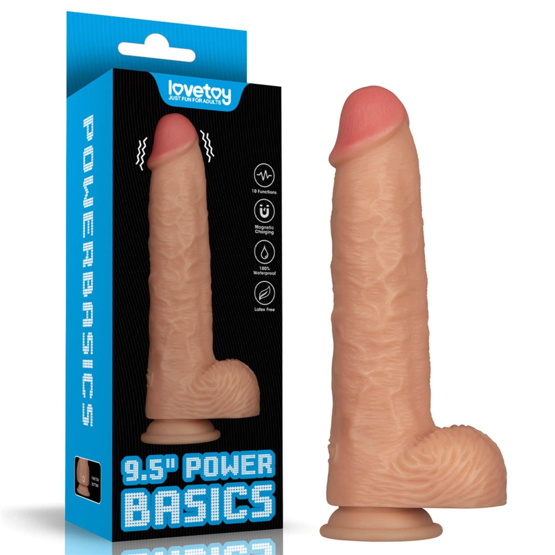 Realistyczny Wibrator Power Basics Cock Lovetoy Wibrujący 24,1 Cm