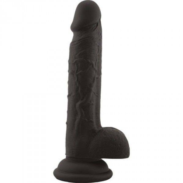 Silikonowe Dildo Real Safe Rod Slim 19cm Czarny