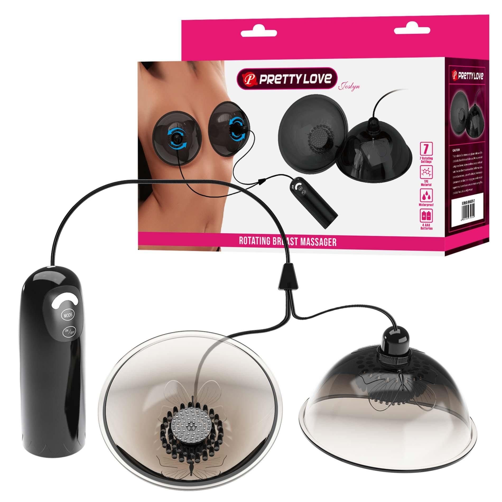 Stymulator Łechtaczki Joslyn Rotating Breast Massager – Black Pretty Love z Obrotowymi Kulkami Czarny | 100% ORYGINAŁ