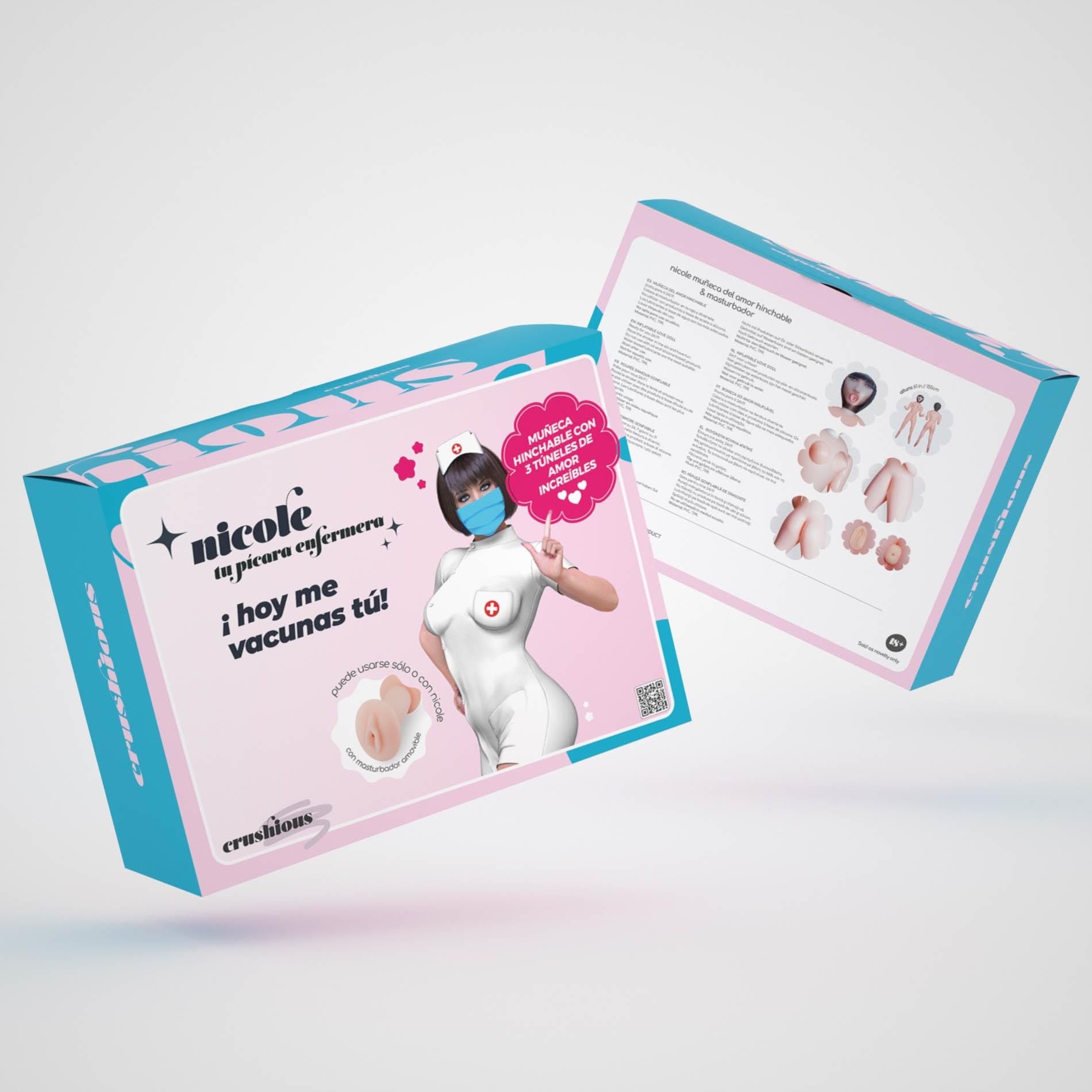 Dmuchana Lalka Miłości Nicole La Enfermera Inflatable With Stroker Crushiou | 100% ORYGINAŁ