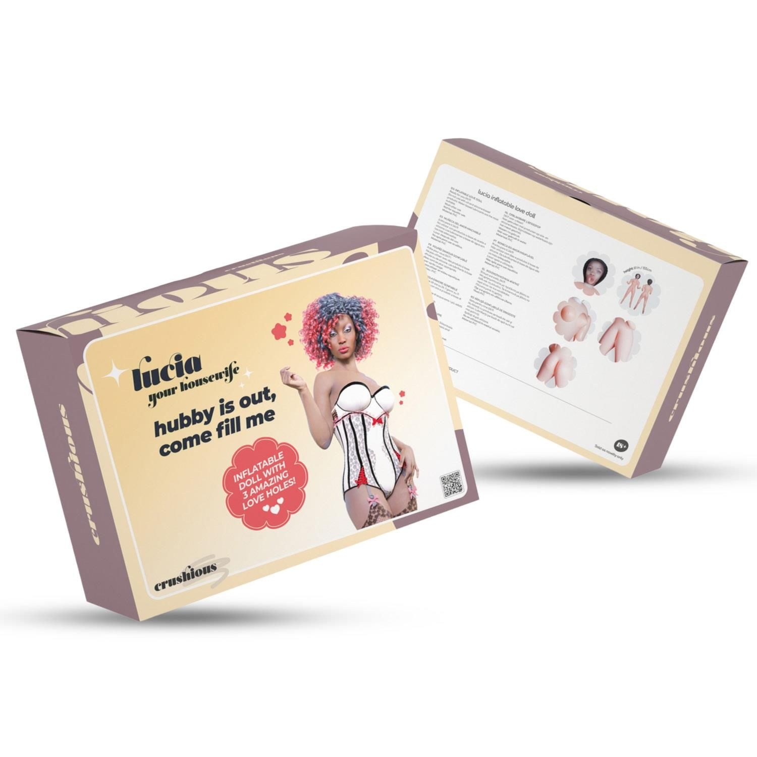 Dmuchana Lalka Miłości Lucia The Housewife Ebony Inflatable Crushious | 100% ORYGINAŁ