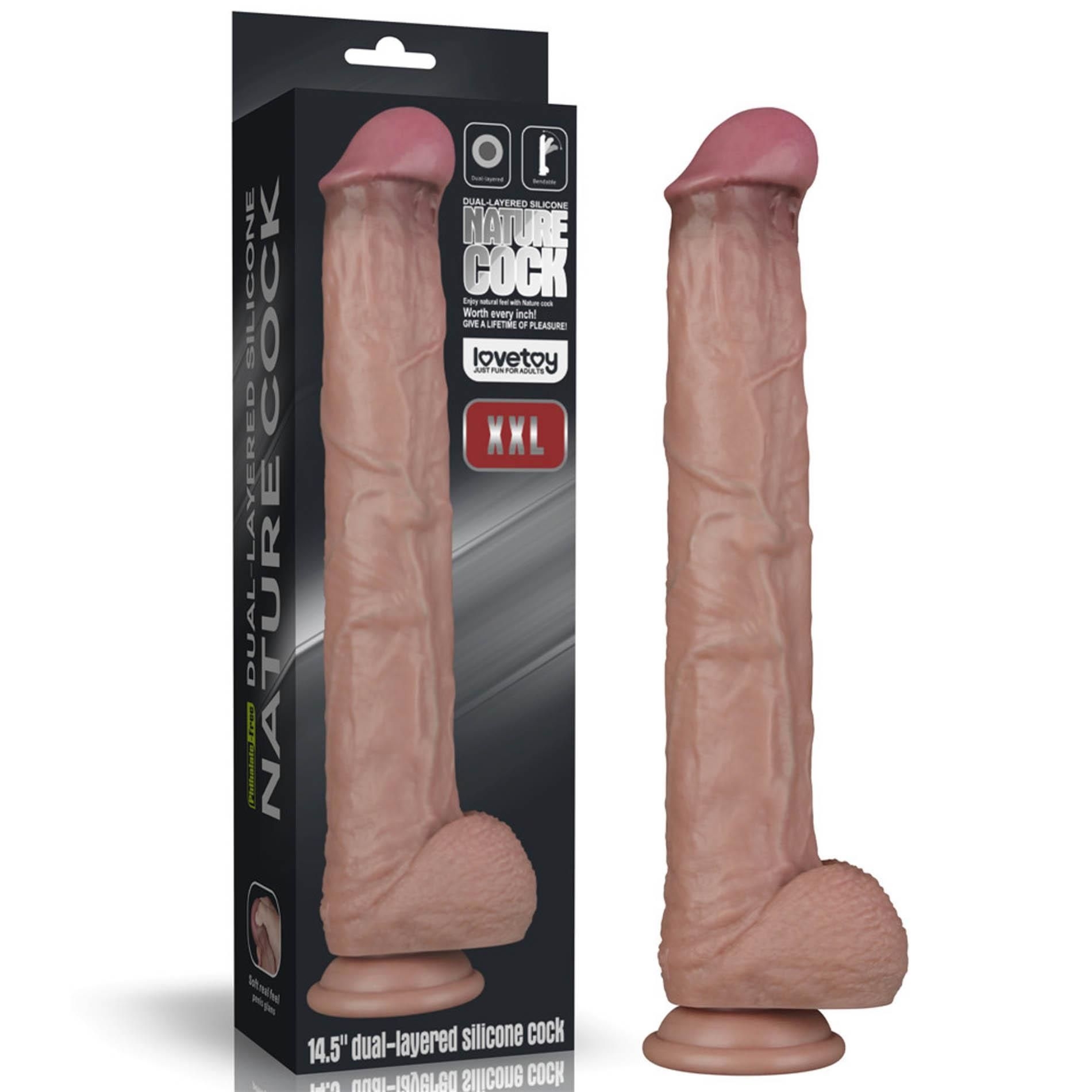 Dildo z Przyssawką Silikonowy Dual Layered Bendable Silicone Cock | 100% ORYGINAŁ| DYSKRETNA PRZESYŁKA