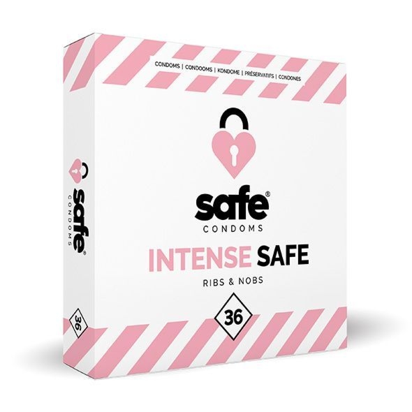 Prezerwatywy SAFE - Condoms Prążkowane z Wypustkami (1 op./ 36szt.)