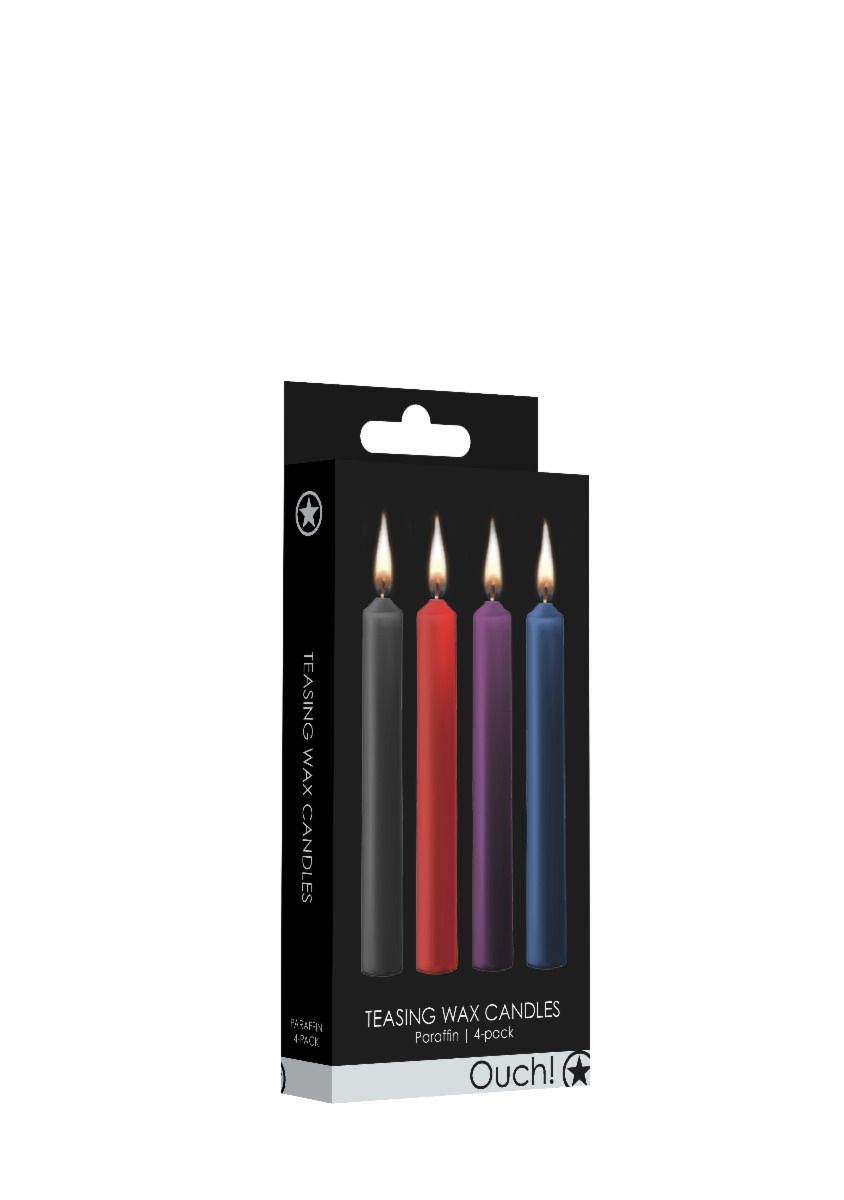 Teasing Wax Candles 4-Pack Mixed Colors - Wielokolorowy Zestaw Świec Do Bdsm Ouch! by Shots