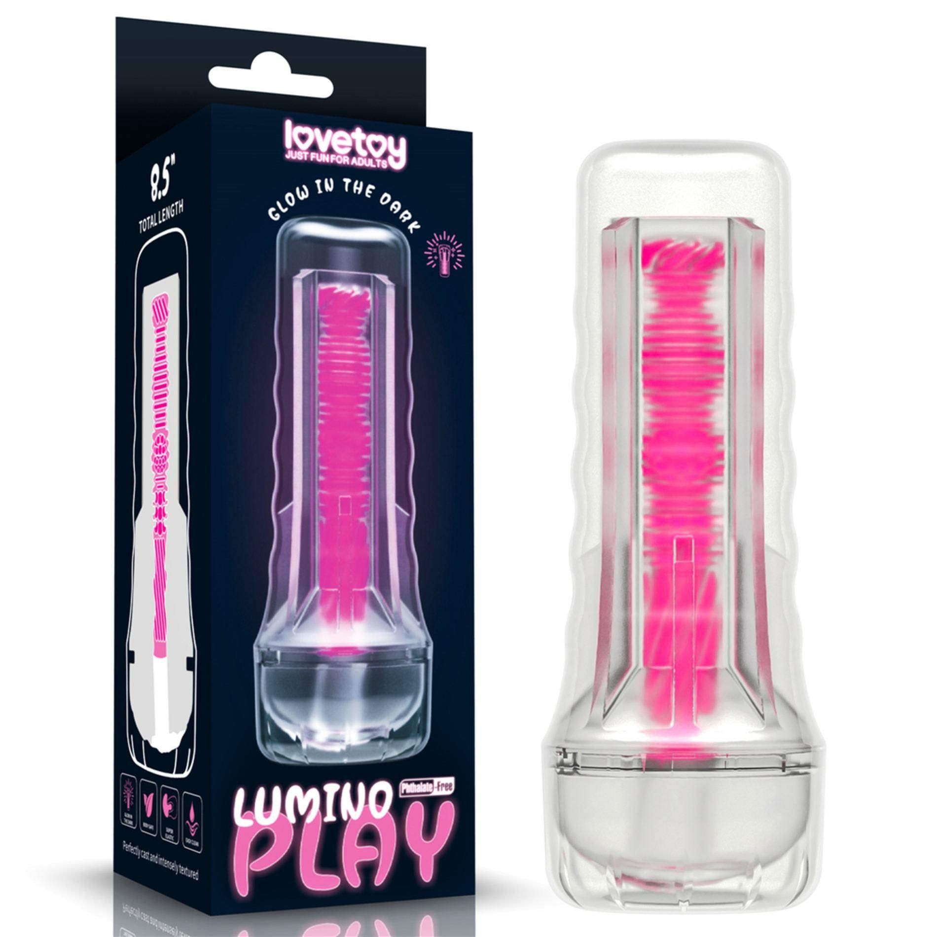 Masturbator Lumino Play - Glow Lovetoy 21,6 Cm Różowy | 100% ORYGINAŁ