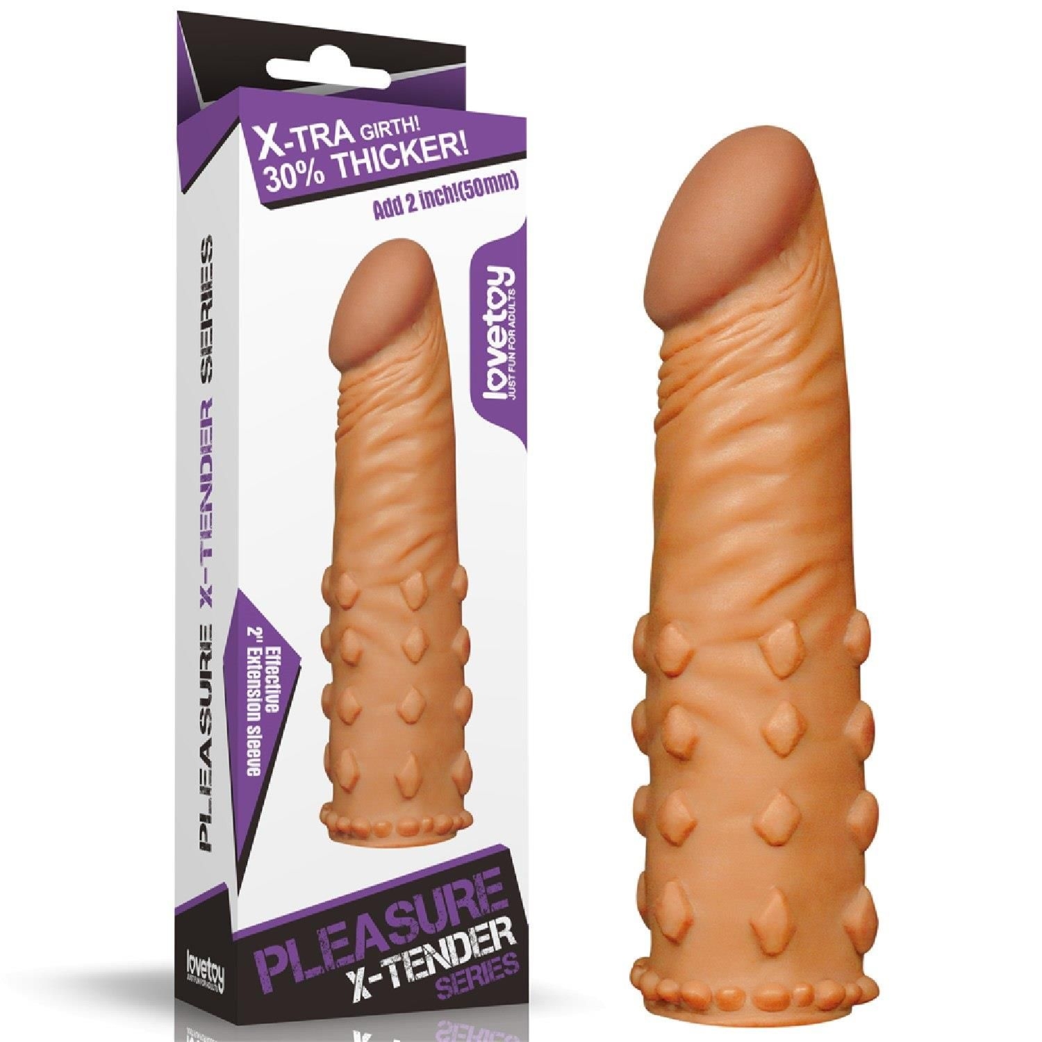 Nakładka na Penisa Add Pleasure X Tender Penis Brown Lovetoy 5,1 Cm | 100% ORYGINAŁ