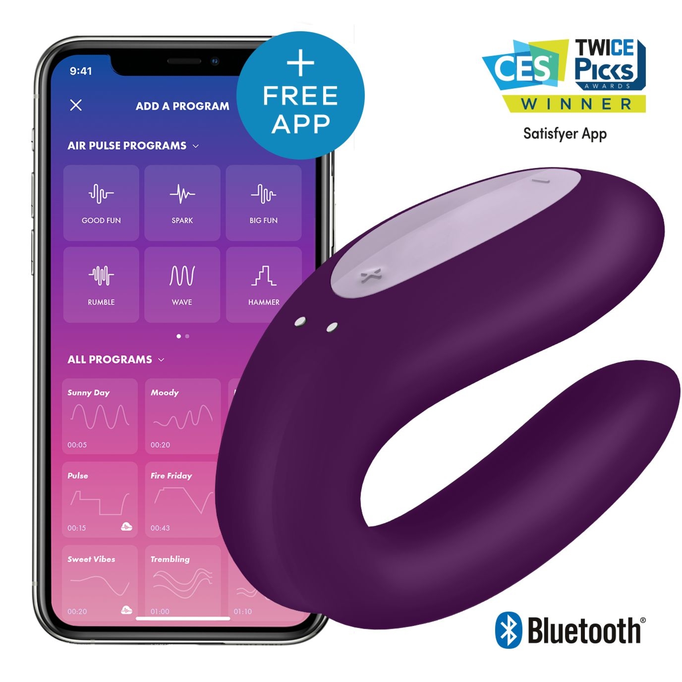 Wibrator Dla Par Double Joy Violet With App Satisfyer