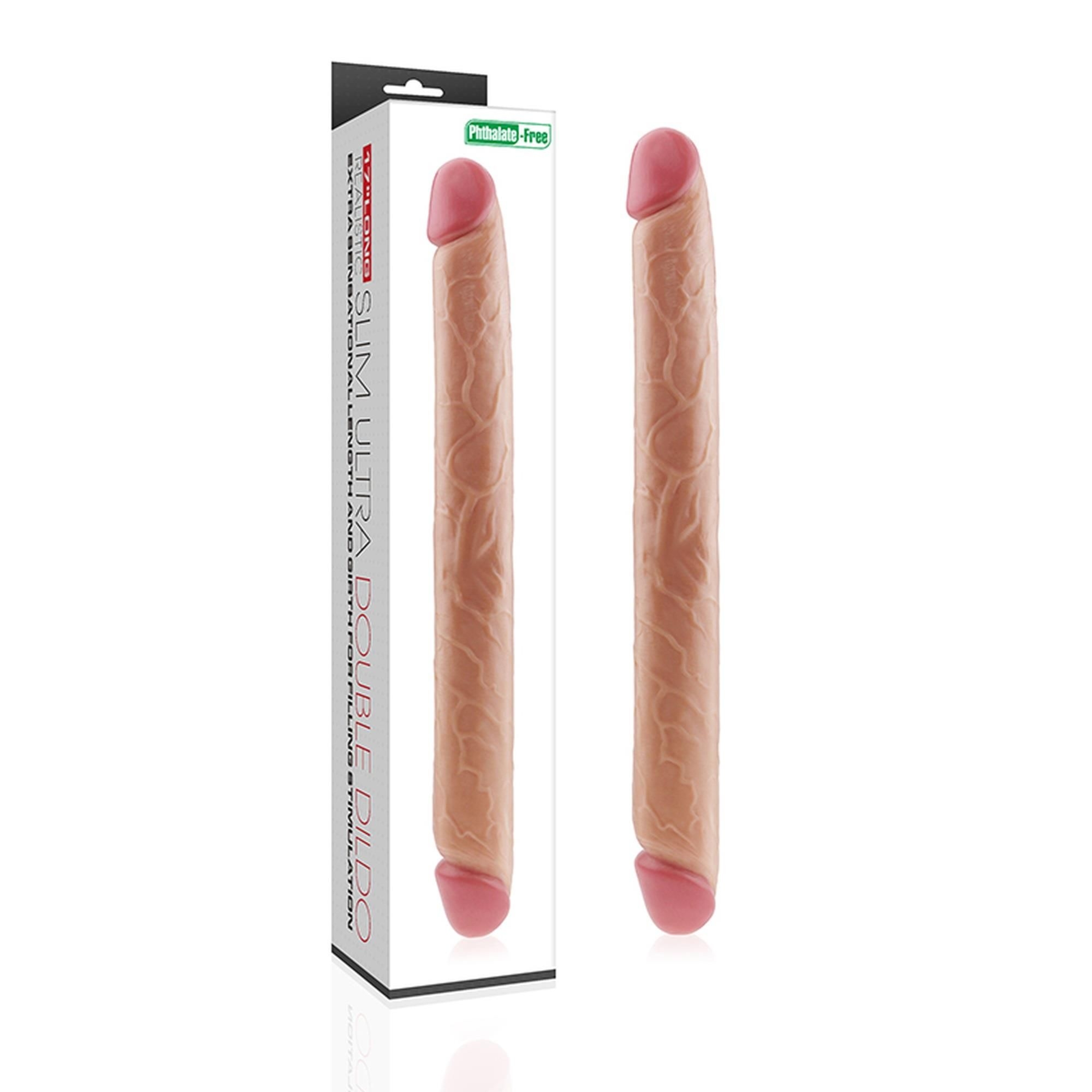 Dildo z Przyssawką King Size Slim Ultra Double Lovetoy Realistyczny 43,2 Cm | 100% ORYGINAŁ| DYSKRETNA PRZESYŁKA