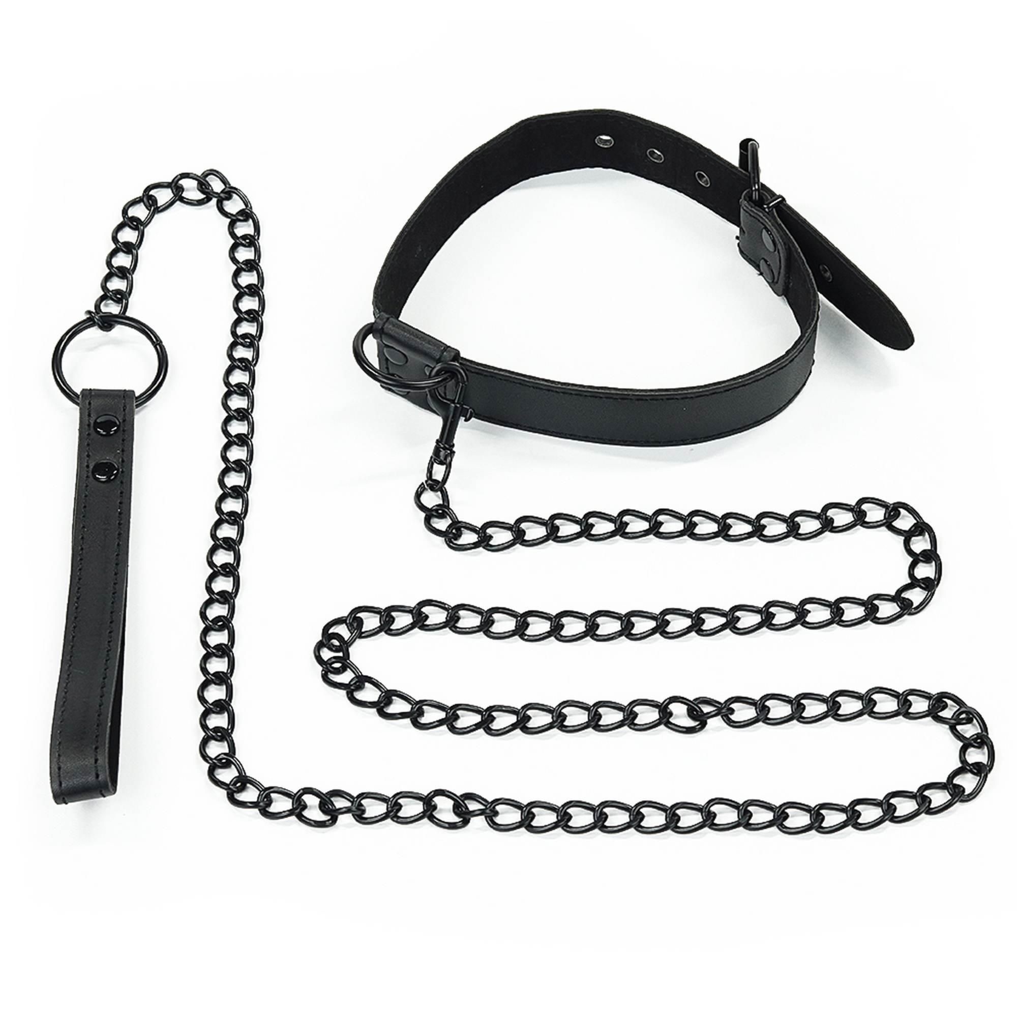 Akcesoria Bondage Bondage Fetish Matt Collar With Leash Lovetoy Czarny | 100% ORYGINAŁ| DYSKRETNA PRZESYŁKA